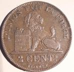 BELGIE : 2 CENTIMES 1909/1809  FR XF Zeldzame overslag, Brons, Losse munt, Verzenden