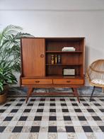Vintage midcentury high-board | kast | Van Teeffelen, Ophalen, 100 tot 150 cm, Teakhout, Zo goed als nieuw