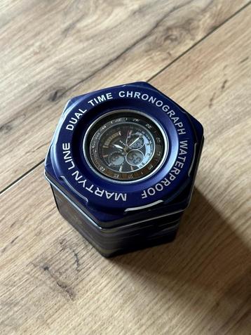 Martyn Line Dual Time Chronograph Waterproof Rubber, Montre-bracelet, Autres marques, Enlèvement ou Envoi, Autres matériaux