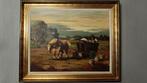 Schilderij:  Boer met paard en kar, Antiek en Kunst, Ophalen