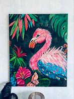 Schilderij bottanic flamingo . Acryl .80x100, Antiek en Kunst, Kunst | Schilderijen | Modern, Ophalen