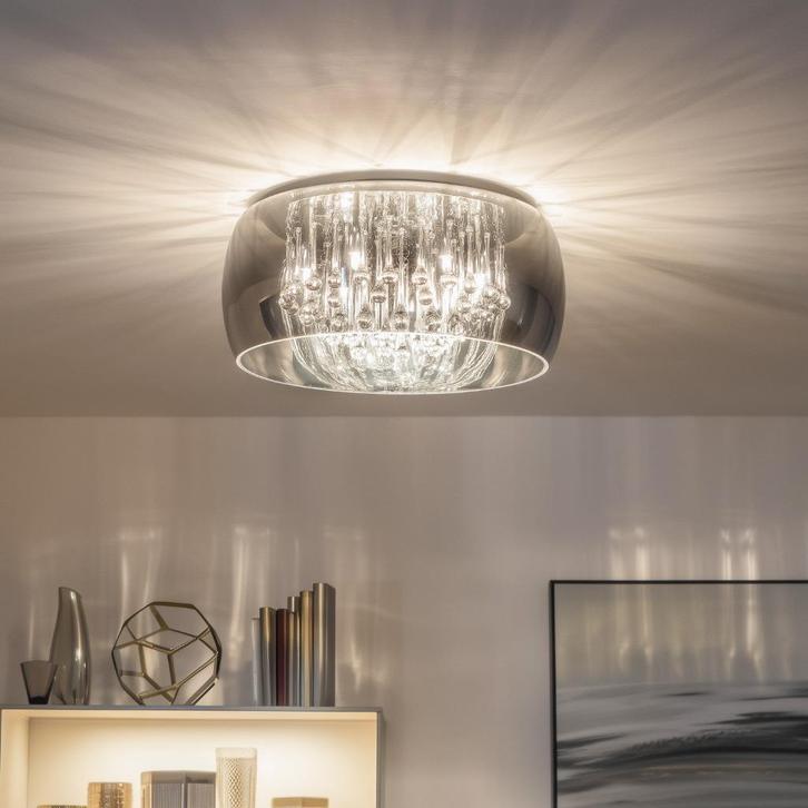 Schitterende *plafonnière-plafondlamp Pearl* Ø 50 CM, Maison & Meubles, Lampes | Plafonniers, Verre, Enlèvement