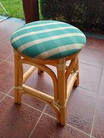 Retro bamboe kruk met kussen, Enlèvement, Comme neuf