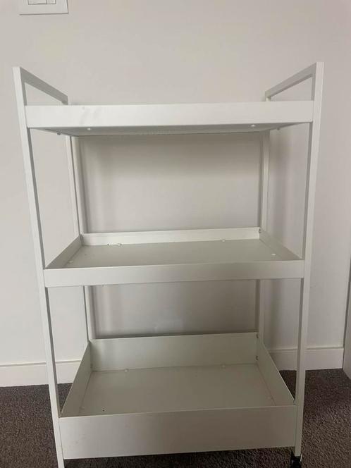 Roltafel wit Ikea (Nissafors), Huis en Inrichting, Tafels | Bijzettafels, Zo goed als nieuw, 60 cm of meer, Minder dan 55 cm, Metaal of Aluminium