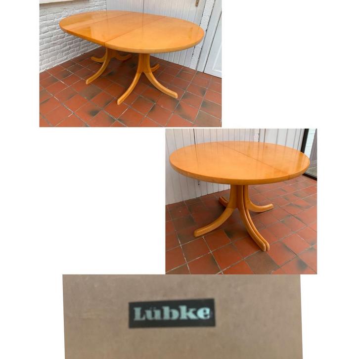 LÜBKE Scandinavische vintage uitschuifbare ronde tafel, Huis en Inrichting, Tafels | Eettafels, Gebruikt, Ophalen