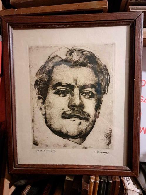 eau forte epreuve d artiste signe isidore opsomer, Antiek en Kunst, Kunst | Etsen en Gravures, Ophalen of Verzenden