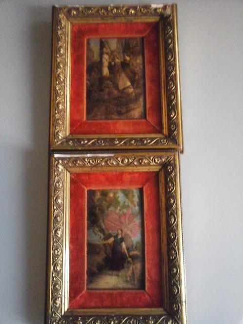 Photogravure/églomisé sous verre bombé Jeanne d'Arc 1900s, Antiquités & Art, Art | Peinture | Classique, Enlèvement ou Envoi