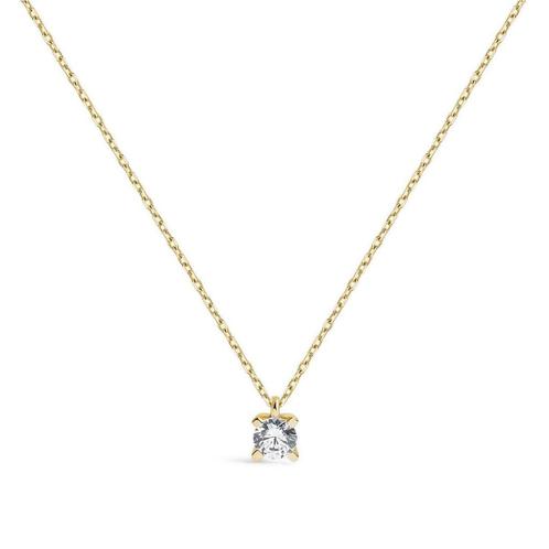 NIEUWE 18 karaats geelgouden ketting hanger met diamant 0,25, Handtassen en Accessoires, Kettingen, Nieuw, Goud, Goud, Met edelsteen