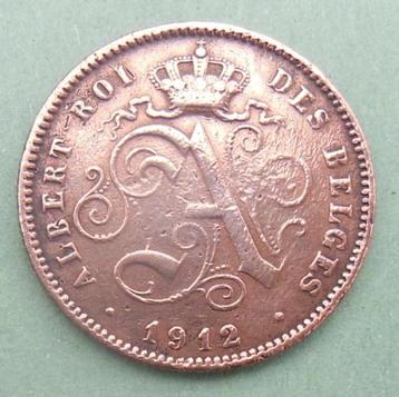 1912 2 centimes FR Albert 1er, Timbres & Monnaies, Envoi, Métal, Monnaie en vrac