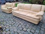 LEDEREN SALON 2- EN 3-ZIT NATUZZI, Huis en Inrichting, Ophalen, Leer
