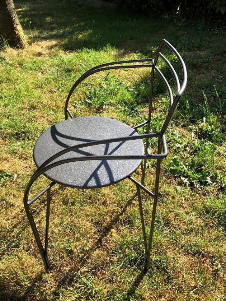 FERMOB Silver Moon stoel, Tuin en Terras, Tuinstoelen, Zo goed als nieuw, Metaal, Stapelbaar, Ophalen