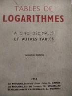 tables de logarithmes, Utilisé, Enlèvement ou Envoi