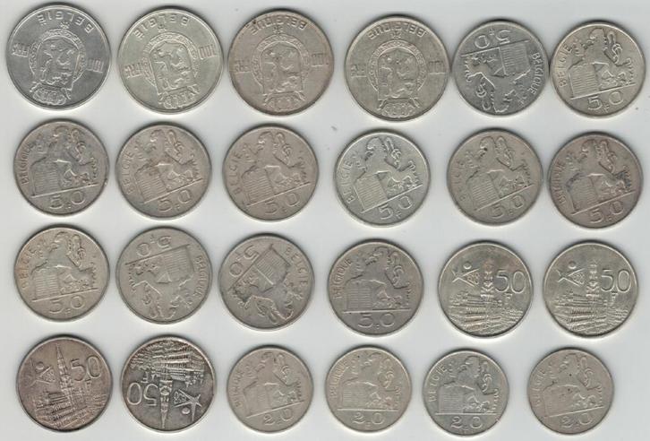 Lot: 250 g Belgische zilveren munten, Postzegels en Munten, Munten | België, Losse munt, Zilver, Zilver, Ophalen of Verzenden