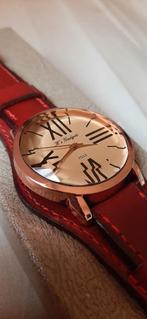 Montre bracelet rouge cadran surdimensionnés à chiffres roma, Handtassen en Accessoires, Horloges | Dames, Nieuw, Overige merken