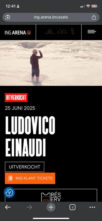Ludovico Einaudi Sold Out Bxl 25/06 beschikbaar voor biedingen