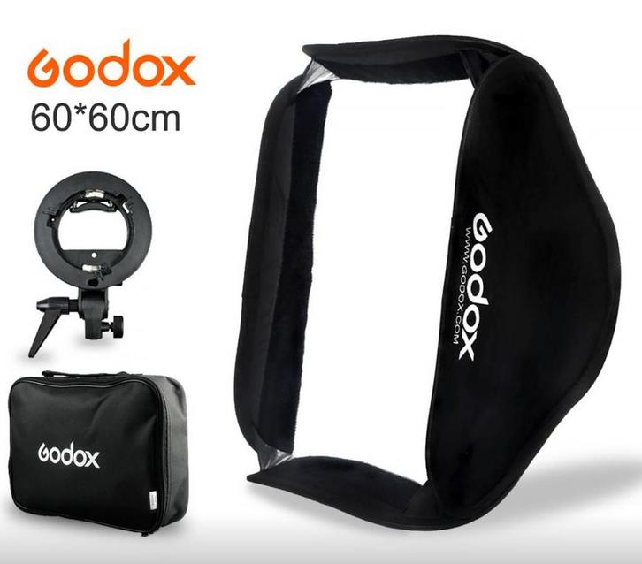 nieuwe Godox softbox 60x60cm met Bowens Mount en statief, TV, Hi-fi & Vidéo, Photo | Studio photo & Accessoires, Neuf, Enlèvement ou Envoi