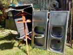2 dubbele  inox afwasbakken, Ophalen