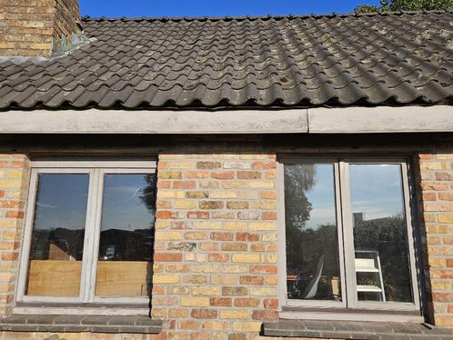 2x houten raam, opendraaiend, Doe-het-zelf en Bouw, Glas en Ramen, Gebruikt, Gevelraam of Ruit, 120 tot 160 cm, 120 tot 160 cm