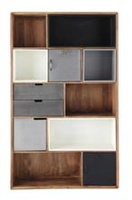 Industriele houten boekenkast, Métal, 25 à 50 cm, Avec tablette(s), Comme neuf