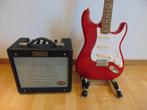 Stratocaster Stagg SES-30 - Rood + Amp Fender G-DEC Junior, Musique & Instruments, Enlèvement, Neuf, Autres types