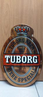 Assiette à bière émaillée Tuborg, Collections, Marques de bière, Panneau, Plaque ou Plaquette publicitaire, Comme neuf, Autres marques