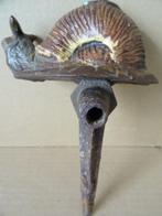 Curiosa antiek smeedijzeren fonteinornament slak 21cm 1920, Ophalen of Verzenden
