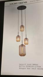 Hanglamp amber glas, Nieuw, Glas, Ophalen of Verzenden