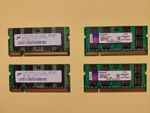 Memory modules van 2 Gb voor laptops, Computers en Software, RAM geheugen, Gebruikt, Laptop, 2 GB, Ophalen of Verzenden