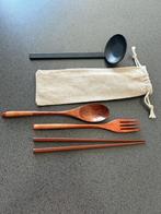 Original Japanese Wooden Cutlery Set - 5 pcs - NEW !, Verzenden, Nieuw, Hout, Bestekset