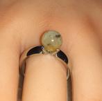 Damesring rutielkwarts twice as nice, Handtassen en Accessoires, Ringen, Beige, Nieuw, 17 tot 18, Met edelsteen