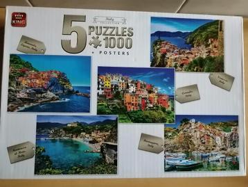 Coffret 5 Puzzles 1000 pièces + Posters - Italie