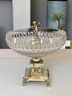 Vintage fruitschaal in kristal onyx en messing, Ophalen