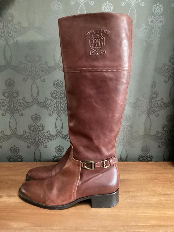 Laarzen River Woods cognac 40, Kleding | Dames, Schoenen, Zo goed als nieuw, Hoge laarzen, Bruin, Ophalen of Verzenden