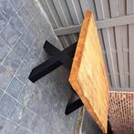 Boomstam tafel, Huis en Inrichting, Ophalen, 100 tot 150 cm, Eikenhout, Zo goed als nieuw