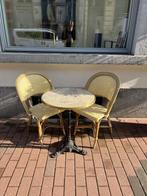 Guéridon de terrace et deux fauteuils rotin, maison Gatti, Jardin & Terrasse, Tables de jardin, Enlèvement, Utilisé, Autres matériaux