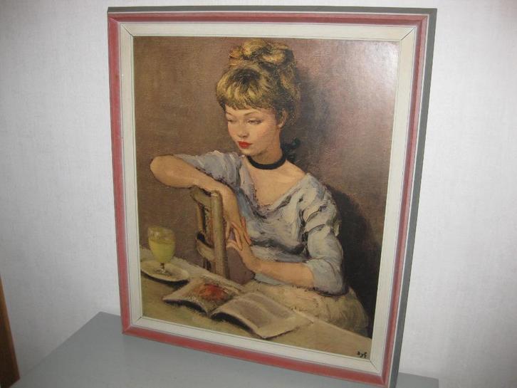 Kader, met afbeelding  van meisje., Huis en Inrichting, Woonaccessoires | Wanddecoraties, Gebruikt, Ophalen