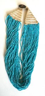 Zeldzame halsketting in blauw koraal, jaren 80, 50 cm, Gebruikt, Blauw