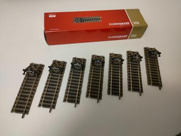 Lot van 7 Stootblokken met rail HO - Fleischmann, Enlèvement ou Envoi, Comme neuf, Rails, Fleischmann