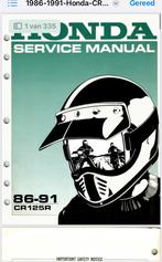 Honda cr 125 86-91 service manual pdf, Motoren, Ophalen of Verzenden