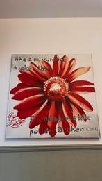 Canvas op frame 60/60 bloemenverf, Ophalen of Verzenden