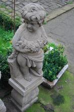 Prachtige cherubijn met een blauwe stenen kroon, blauw, Tuin en Terras, Ophalen, Gebruikt, Steen, Mensenbeeld