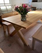 Grote Landelijk Modern Eiken Eettafel, Huis en Inrichting, Tafels | Eettafels, Ophalen, 100 tot 150 cm, Landelijk modern in massief eik