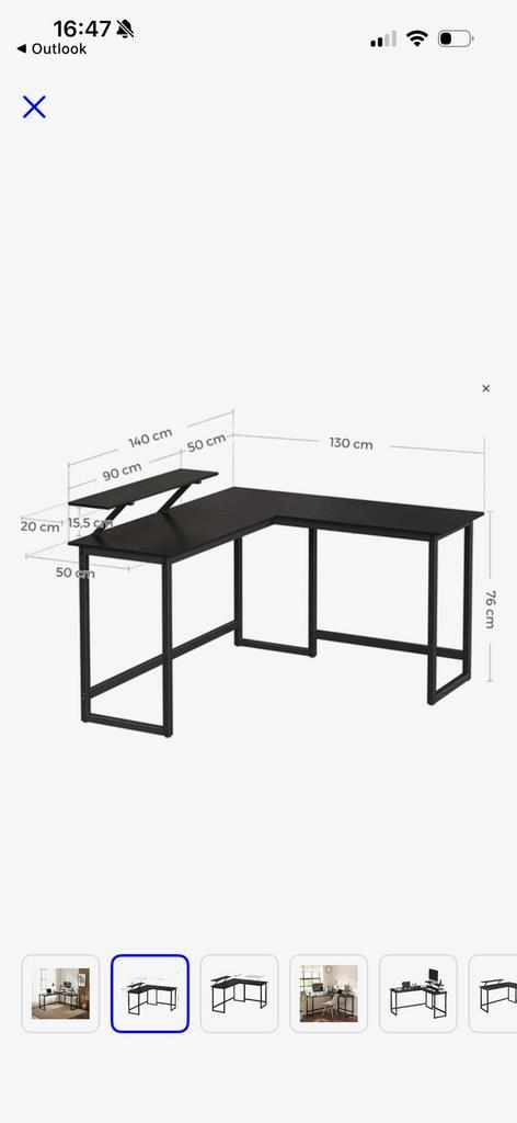 Zwarte bureau, Huis en Inrichting, Bureaus, Zo goed als nieuw, Bureau, Ophalen