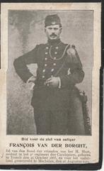 Gesneuvelde 1914-18 François Van Der Borght  Testelt, Verzamelen, Bidprentjes en Rouwkaarten, Ophalen of Verzenden
