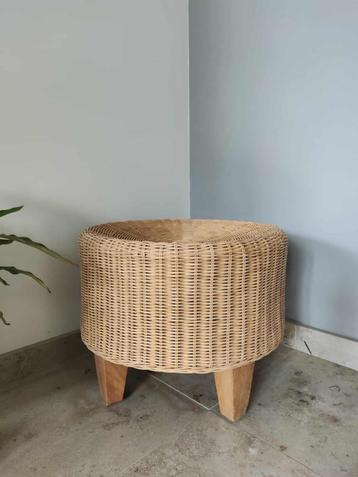vintage ikea poef rotan beschikbaar voor biedingen