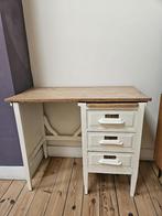Kinderbureau - vintage - massiefhout en metaal, Ophalen, Gebruikt, Bureau