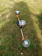 Plafonnier 3 lampes bois - bon état, Maison & Meubles, Enlèvement, Utilisé, Bois