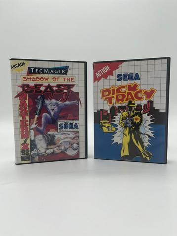 Dick Tracy + Shadow Of The Beast SEGA Master System Lot Jeux beschikbaar voor biedingen