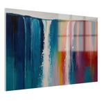 Kleurrijke waterval abstract Glasschilderij 105x70cm + Ophan, Antiek en Kunst, Verzenden