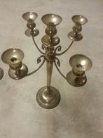 Kandelaars 5 arms 2x verzilverd epns silver.  2 stuks, Ophalen